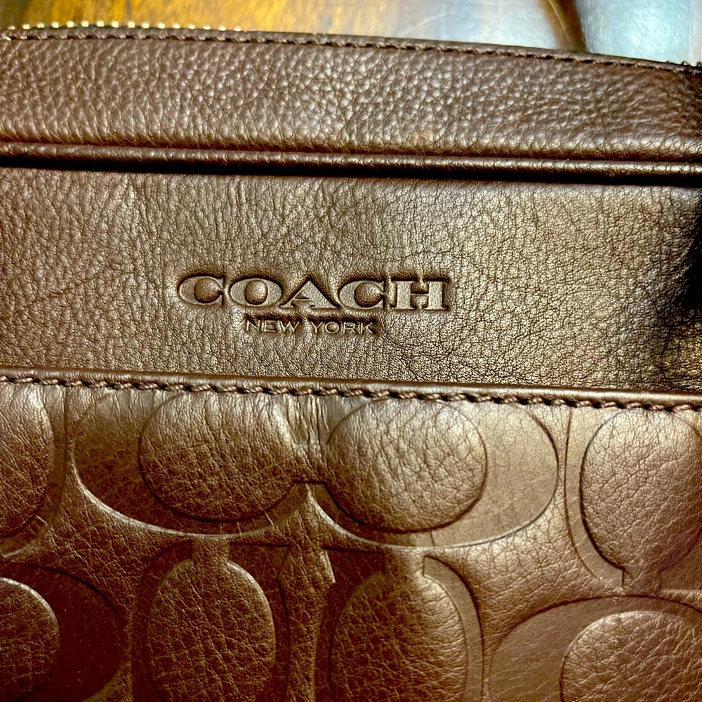 Beautiful Coach Leather C Monogram Laptop Briefcase